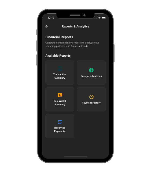 Tumia Wallet App Interface